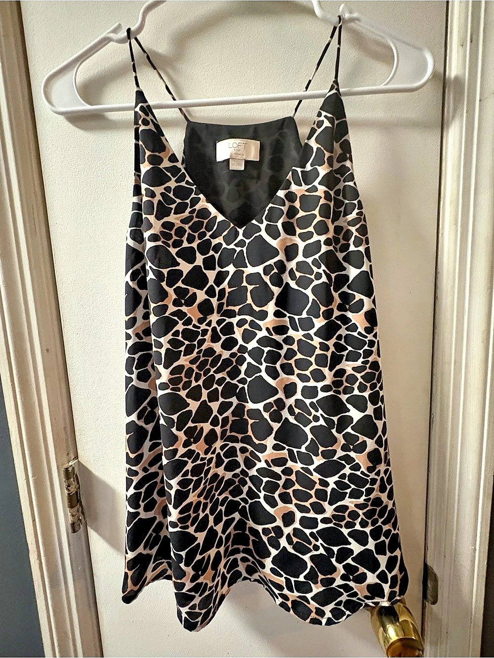 LOFT Animal Print Camisole in Brown & Black Small Like New